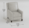 Modern Home Furniture Reclining Chair 1pc Blue Textured Fabric Upholstered Nailhead Trim Solid Wood Frame Self-Reclining Motion Chair