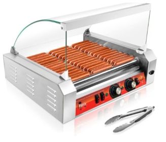 1670w Hot Dog Rollers,11 Rollers 30 Hotdog Roller Grill,Stainless Steel Hot Dog Machine With Dust Cover
