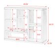 Open Wooden Open Shelf Bookcase, Freestanding Display Storage Cabinet with 7 Cube Storage Spaces, Floor Standing Bookshelf, Entryway