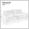 Corduroy Sofa, 87.4 inch Modern Design Sofa with Cup Holder and Storage Bags, Deep Seat Sofa Couch,Comfy Couch for Living Room,Apartment,Beige