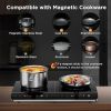 1800W Double Induction Cooktop, Induction Burners with 2 Large 8" Heating Coils, 2 Burner Portable Induction Cooktop with 9 Power Settings