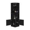 Corner Bar Cabinet Atanasio, Living Room, Black