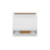 Manhattan Comfort Camberly 62.36 Floating Entertainment Center with 3 Shelves and Overhead Decor Shelf in White and Cinnamon
