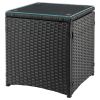 Manhattan Comfort Imperia Steel Rattan 3-Piece Patio Conversation Set with Cushions in Grey