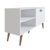 Manhattan Comfort Amber 53.7" TV Stand with Faux Leather Handles in White