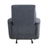 Modern Living Room 1pc Power Rocker Reclining Chair Dark Gray Velvet Upholstery Solid Wood Frame Luxury Home Furniture