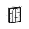 23.62 "Vintage Two Door Wall Cabinet with Mirror, Three-level Entrance Storage Space for Living Room, Bathroom, Dining Room, Black