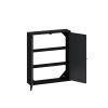 23.62 "Vintage Two Door Wall Cabinet with Mirror, Three-level Entrance Storage Space for Living Room, Bathroom, Dining Room, Black