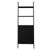 Manhattan Comfort Cooper Ladder Display Cabinet with 2 Floating Shelves in Black