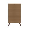 Manhattan Comfort Hampton Shoe Closet with 4 Shelves Solid Wood Legs in Off White and Maple Cream