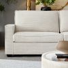 Corduroy Sofa, 87.4 inch Modern Design Sofa with Cup Holder and Storage Bags, Deep Seat Sofa Couch,Comfy Couch for Living Room,Apartment,Beige