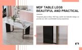 Modern minimalist rectangular dining table, white imitation marble tabletop