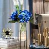 Vase Set for Flowers Plants, Clear Vase with Black Stand, Modern Decorative with Timer LED Lights Battery Operated,(Set of 2)
