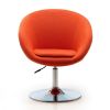 Manhattan Comfort Hopper Orange and Polished Chrome Wool Blend Adjustable Height Chair
