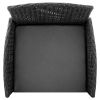 Manhattan Comfort Imperia Steel Rattan 3-Piece Patio Conversation Set with Cushions in Grey