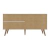 Manhattan Comfort Amber 53.7" TV Stand with Faux Leather Handles in White