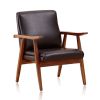 Manhattan Comfort ArchDuke Black and Amber Faux Leather Accent Chair