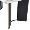 Modern minimalist rectangular dining table, white imitation marble tabletop