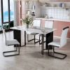 Modern minimalist rectangular dining table, white imitation marble tabletop