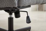 Armless Desk Chairs with Wheels Office Chair Vanity Chair with Technical Cloth Adjustable Swivel Computer Task Chairs for Home Base, Bedroom,Pink Gray