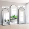 Dolonm Arched Full Length Mirror with Stand, 71"x32" Aluminum Alloy Body Mirror, Shatter-Proof Glass Made, Free Standing, Leaning