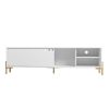 Manhattan Comfort Bowery 72.83 TV Stand with 4 Shelves in White and Oak
