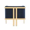 Manhattan Comfort Paramount Royal Blue and Polished Brass Velvet Accent Armchair