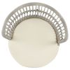 Manhattan Comfort Monaco Rope Wicker 3-Piece Patio Conversation Set with Cushions in Cream