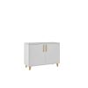 Manhattan Comfort Mid-Century Modern Herald Double Side Cabinet with 2 Shelves in White
