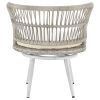 Manhattan Comfort Monaco Rope Wicker 3-Piece Patio Conversation Set with Cushions in Cream