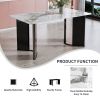 Modern minimalist rectangular dining table, white imitation marble tabletop