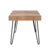 ON-TREND Modern Coffee Table, Easy Assembly Tea Table Cocktail Table for Living Room w/Chevron Pattern & Metal Hairpin Legs,Thick