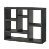 Open Wooden Open Shelf Bookcase, Freestanding Display Storage Cabinet with 7 Cube Storage Spaces, Floor Standing Bookshelf, Entryway