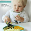 Grabease Baby and Toddler Self-Feeding Utensils ‚Äì Spoon and Fork Set for Baby-Led Weaning ‚Äì Made of Non-Toxic Plastic ‚Äì Featuring Protective Bar