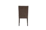 Modern Mocha Finish Fabric 2pc Side Chairs Tufted Upholstered Back Rustic Espresso Wooden Legs Dining Room