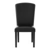 Dining Chairs Set of 2, Dark Espresso Finish Wooden Kitchen Dining Room Furniture Faux Leather Upholstery Side Chairs
