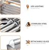 1670w Hot Dog Rollers,11 Rollers 30 Hotdog Roller Grill,Stainless Steel Hot Dog Machine With Dust Cover