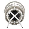 Manhattan Comfort Monaco Rope Wicker 3-Piece Patio Conversation Set with Cushions in Cream