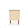 Manhattan Comfort Liberty Mid-Century Modern Nightstand 1.0 with 1 Cubby Space and 1 Drawer in Rustic Brown and Aqua Blue