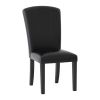 Dining Chairs Set of 2, Dark Espresso Finish Wooden Kitchen Dining Room Furniture Faux Leather Upholstery Side Chairs