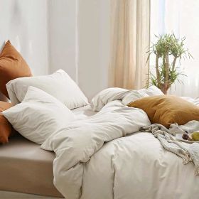 Dark Olive Green Duvet Cover Queen Size 3 Pieces, Soft & Lightweight Quilt Cover Set - 1 Neutral Duvet Cover with Zipper Closure (Color: Wheat, size: Queen)
