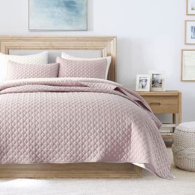 Quilt King Size Dusty Blue, Lightweight Quilt for Summer Ultra-Soft Microfiber Modern Style Quilted Clouds Pattern Bedspread (Color: Light Pink, size: King( 106  x 96 ))