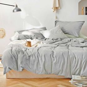 Dark Olive Green Duvet Cover Queen Size 3 Pieces, Soft & Lightweight Quilt Cover Set - 1 Neutral Duvet Cover with Zipper Closure (Color: Grey, size: Queen)