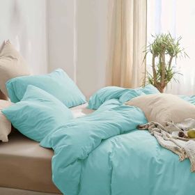 Dark Olive Green Duvet Cover Queen Size 3 Pieces, Soft & Lightweight Quilt Cover Set - 1 Neutral Duvet Cover with Zipper Closure (Color: Turquoise, size: Twin XL)