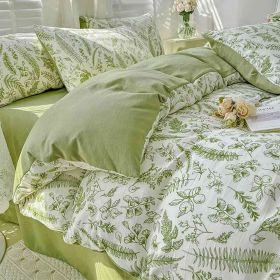 Dark Olive Green Duvet Cover Queen Size 3 Pieces, Soft & Lightweight Quilt Cover Set - 1 Neutral Duvet Cover with Zipper Closure (Color: Green Garden, size: Full)