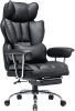 Tall Office Chair, PU Leather Computer Chair, Executive Chair with Leg Rest and Lumbar Support, Light Green Office Chair