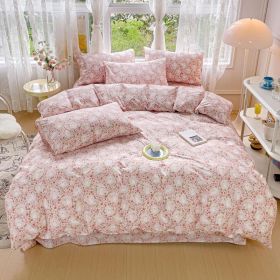 Duvet Cover Set Pure Cotton Women Girl Cute Quilt Cover Kawaii Strawberry Bedding Set 3 PCS 1 Queen Comfy Comforter Cover 2 (Color: and Rabbit Pattern, size: Queen)