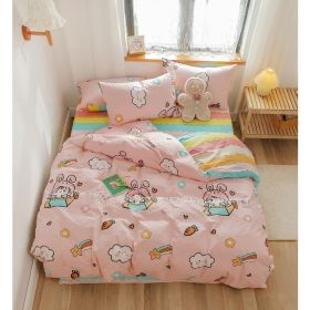 Duvet Cover Set Pure Cotton Women Girl Cute Quilt Cover Kawaii Strawberry Bedding Set 3 PCS 1 Queen Comfy Comforter Cover 2 (Color: Cartoon Girl, size: Queen)