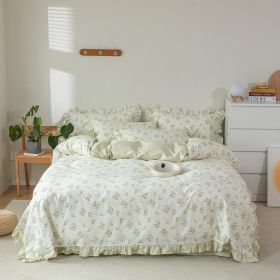 Duvet Cover Set Pure Cotton Women Girl Cute Quilt Cover Kawaii Strawberry Bedding Set 3 PCS 1 Queen Comfy Comforter Cover 2 (Color: Dreamy Floral, size: Queen)
