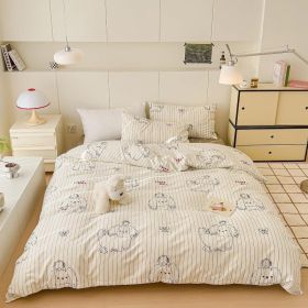 Duvet Cover Set Pure Cotton Women Girl Cute Quilt Cover Kawaii Strawberry Bedding Set 3 PCS 1 Queen Comfy Comforter Cover 2 (Color: Cute Dog, size: Twin)